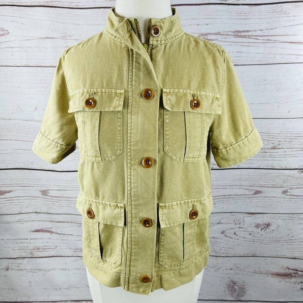 J.Crew khaki tan short sleeve jacket